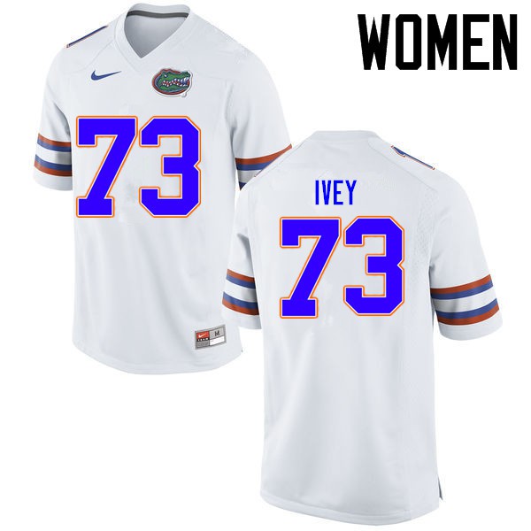 Florida Gators Women #73 Martez Ivey College Football Jersey White